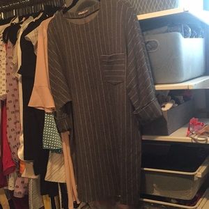 Zara grey striped shirt dress